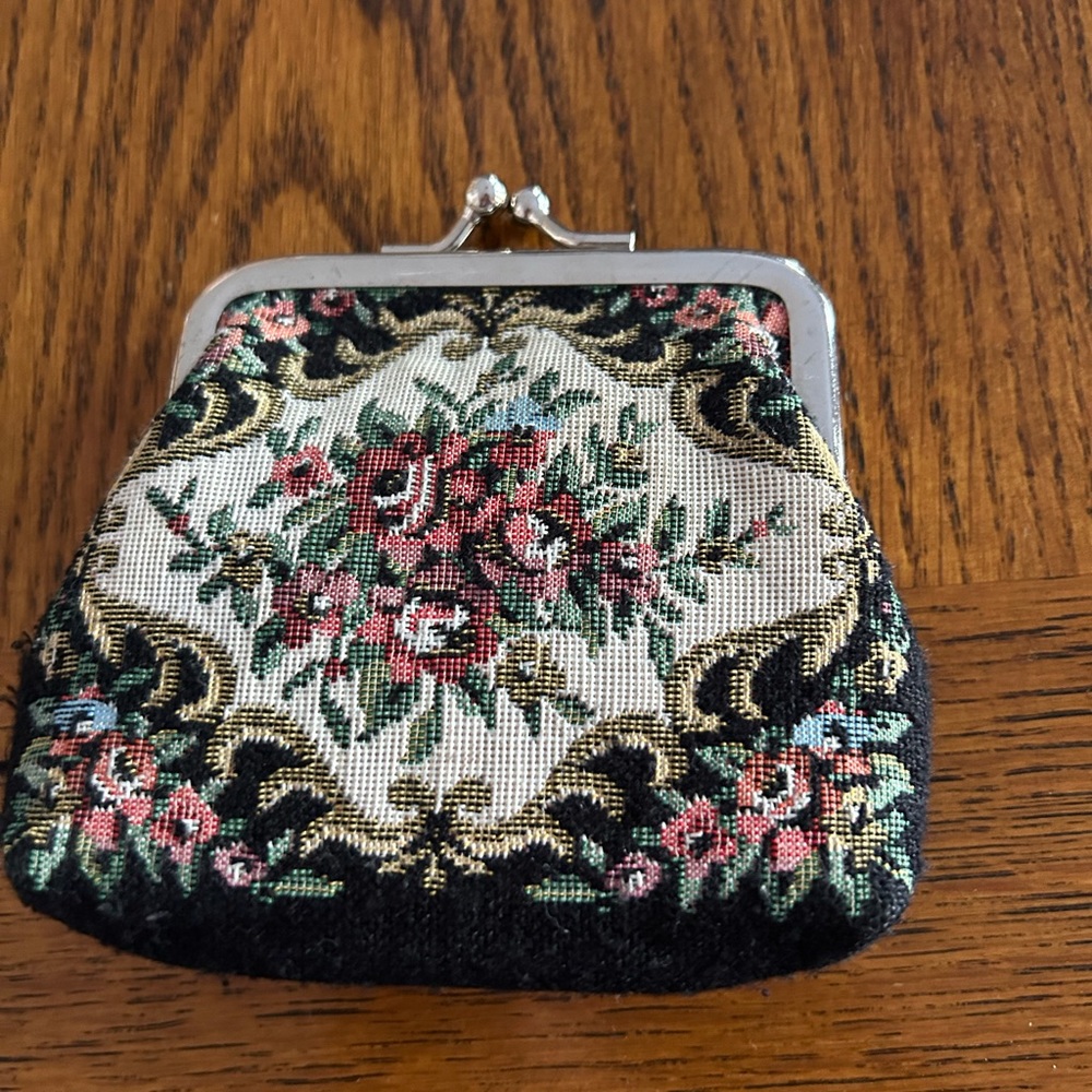 80’s Coin Wallet Antique floral pattern - Picture 4 of 5
